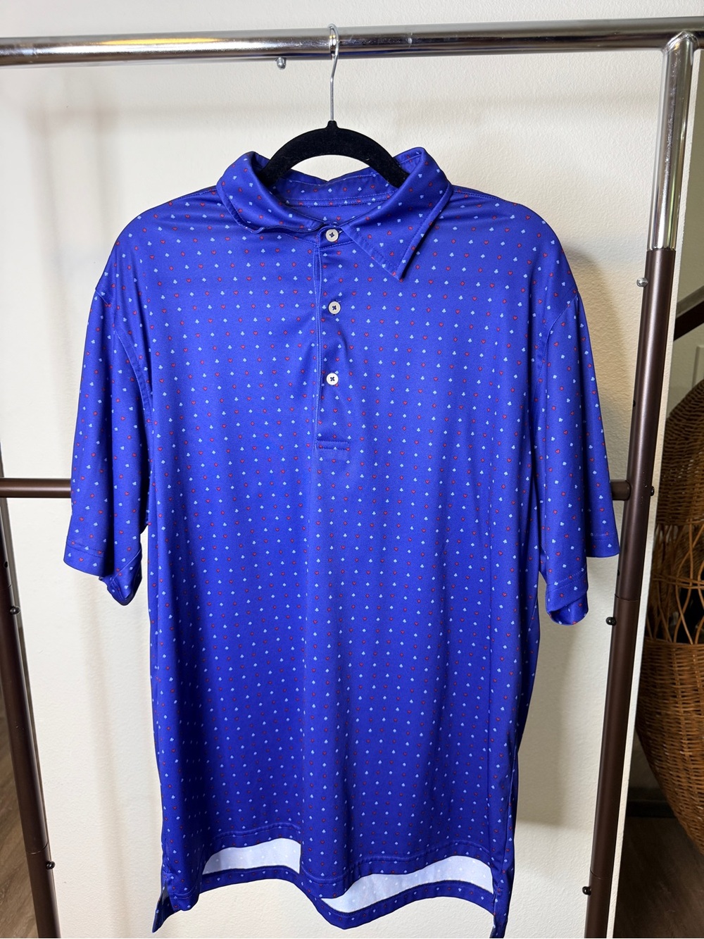 Donald Ross Sportswear French Lick Golf Course Polo Men’s M Blue Casino Print